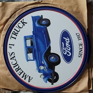 Ford americas #1 truck round tin sign